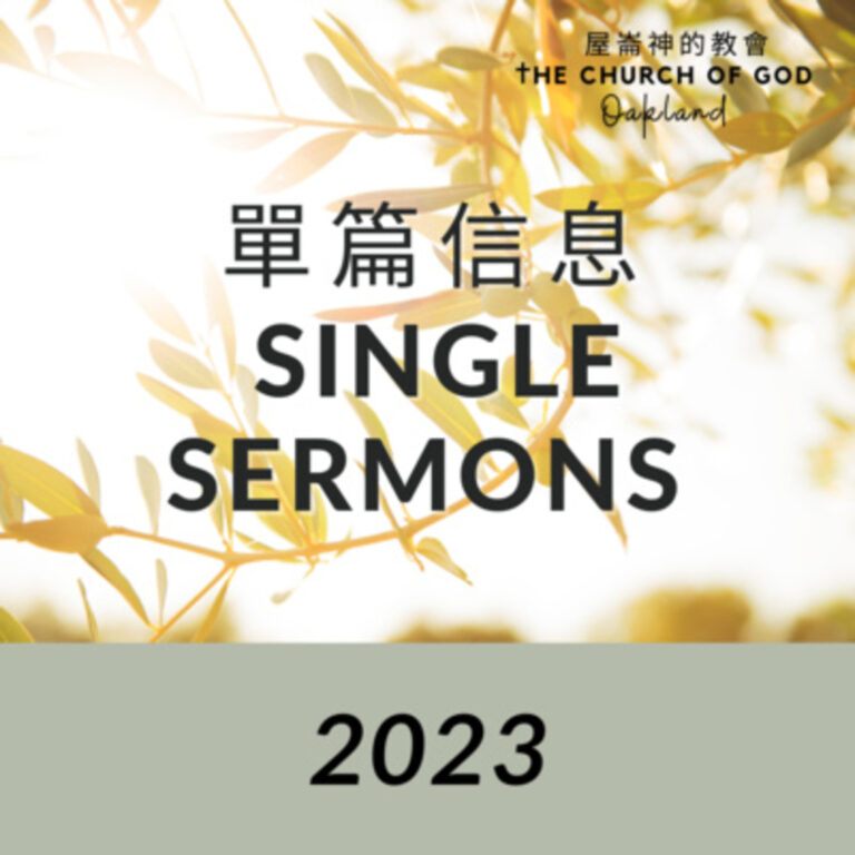 2023 Single sermons 16 神很美好